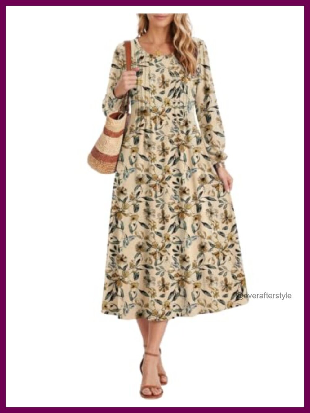Zeagoo Fall Dresses for Women Long Sleeve Midi Dress Casual A Line Dresses 2026
